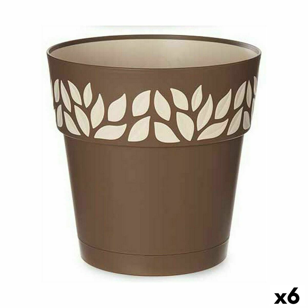 Self-watering flowerpot Stefanplast Cloe Braun Kunststoff 25 x 25 x 25 cm (6 Stück) – Produktbild 1