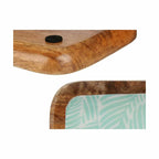 Gift Decor Centerpiece Weiß Braun Grün Polyester Kunstharz Mango Holz Leaf aus a plant
