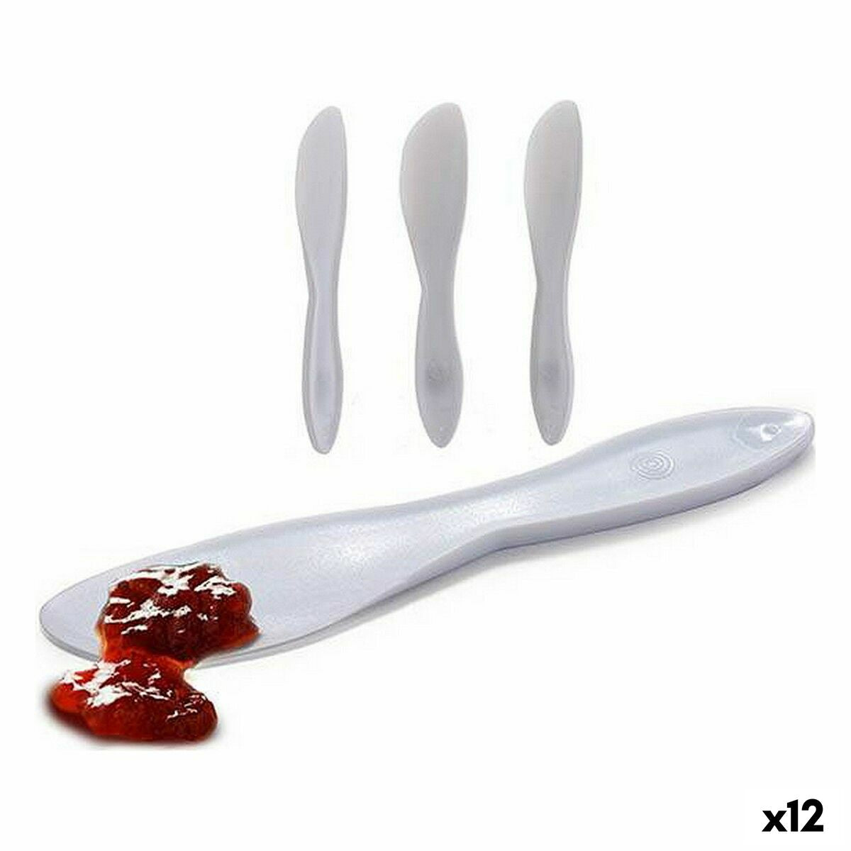 Knife Set Kinvara Weiß Kunststoff 18 x 10 x 1 cm 18 x 3,5 x 1 cm 3 Teile (12 Stück) – Produktbild 1