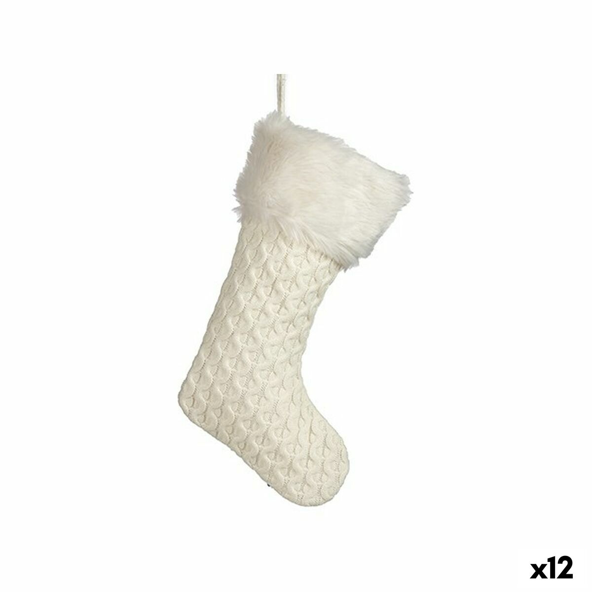 Christmas bauble Krist+ FG09-20493C Weiß Christmas Stocking 28 x 4 x 46 cm (12 Stück) – Produktbild 1