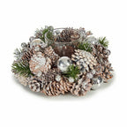 Krist+ Weihnachtskerze Halter Weiß Transparent Silber