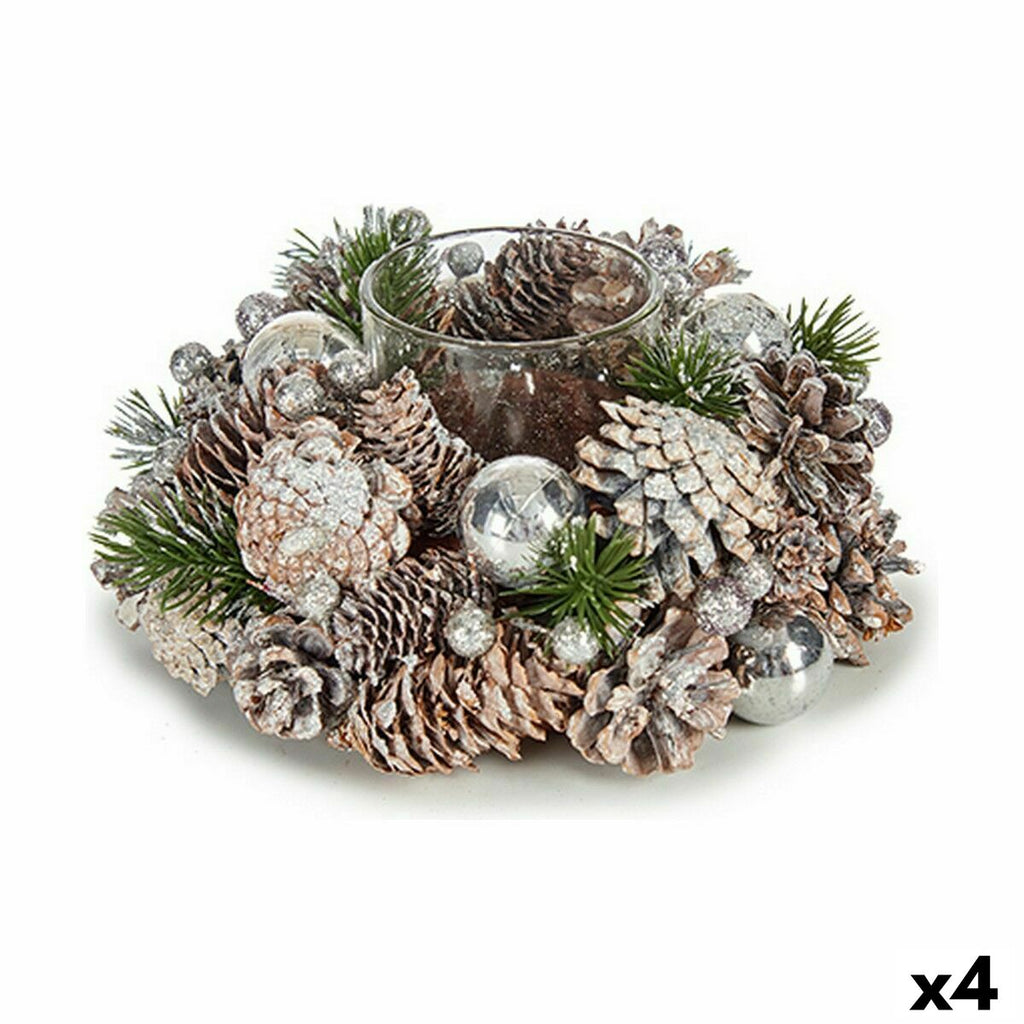 Krist+ Weihnachtskerze Halter Weiß Transparent Silber