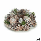 Krist+ Weihnachtskerze Halter Weiß Transparent Silber