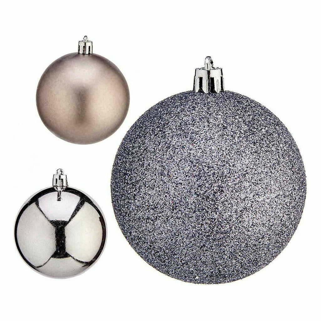 Krist+ Weihnachtskugel-Set Silber Kunststoff Ø 7 cm