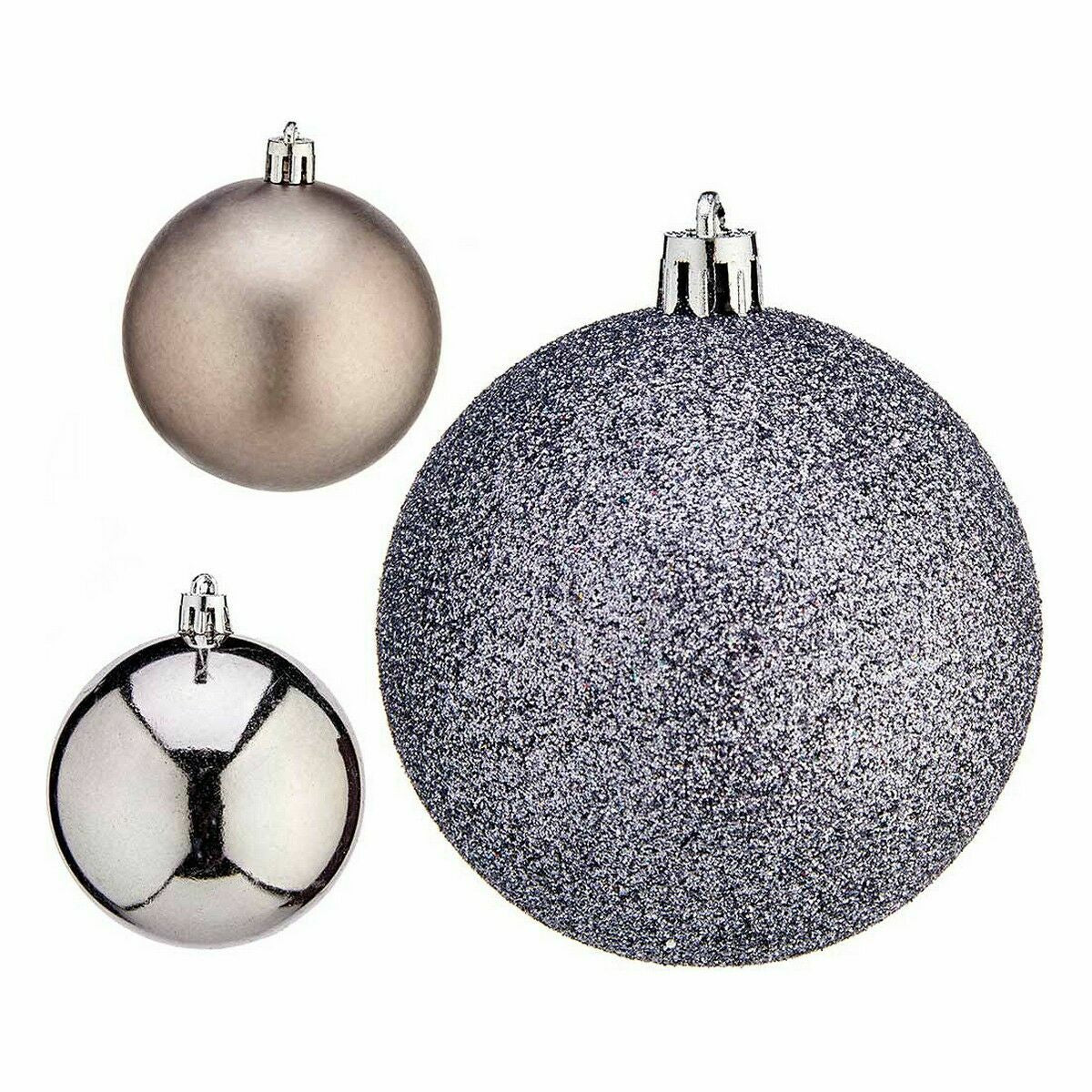 Krist+ Weihnachtskugel-Set Silber Kunststoff Ø 7 cm