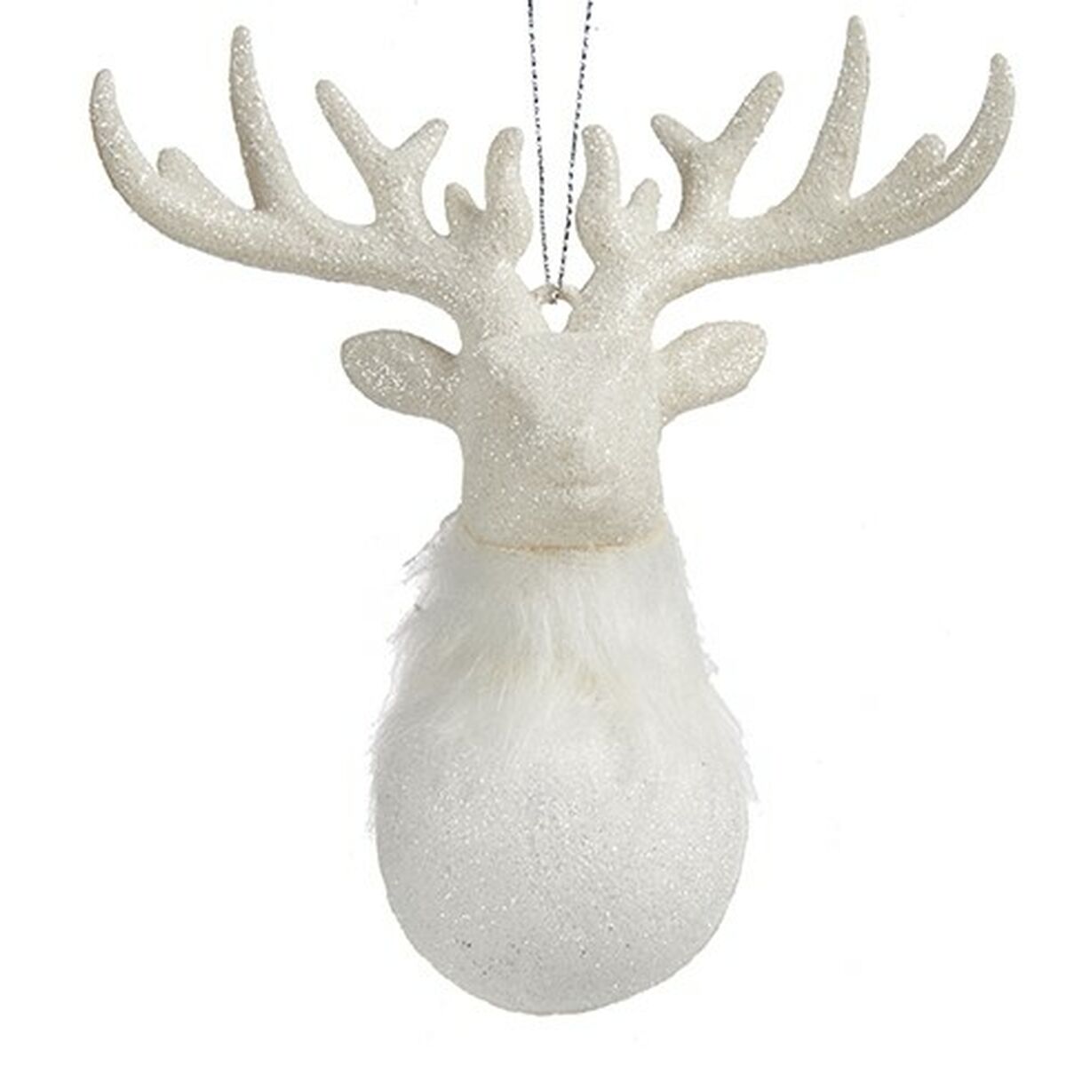 Krist+ Weihnachtskugel Weiß Kunststoff Glitter Reindeer