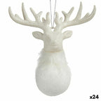 Krist+ Weihnachtskugel Weiß Kunststoff Glitter Reindeer