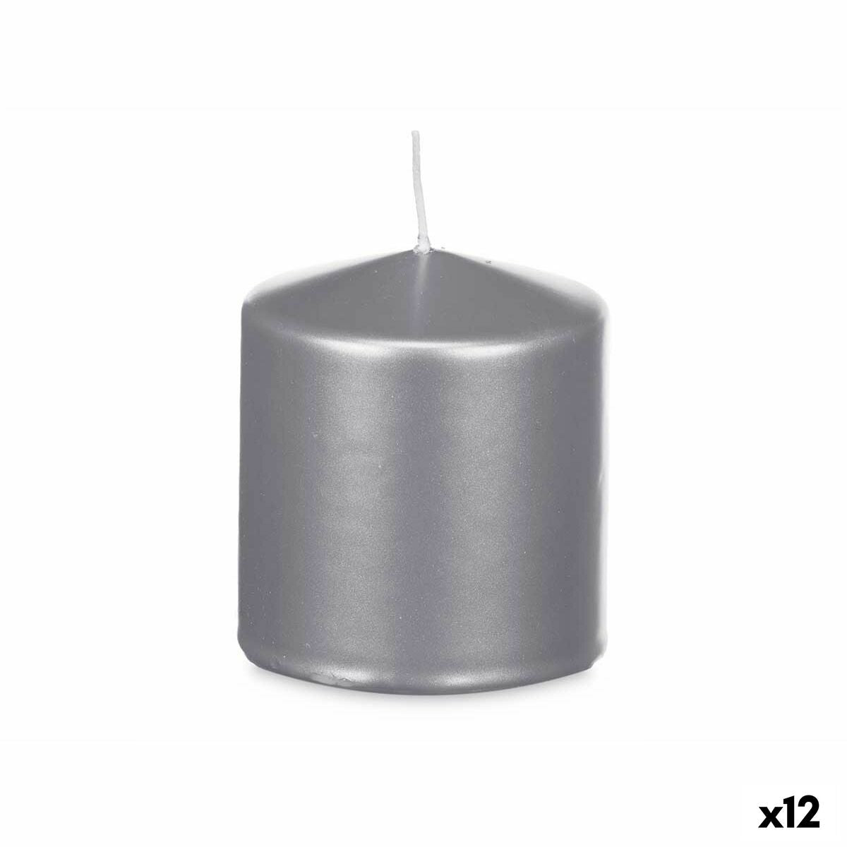 Candle Acorde Silberfarben 9 x 10 x 9 cm (12 Stück) – Produktbild 1