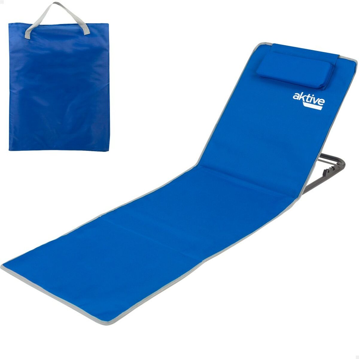 Aktive Matte Reclining 147 x 55 x 48 cm PVC 600D Blau Stahl Sponge