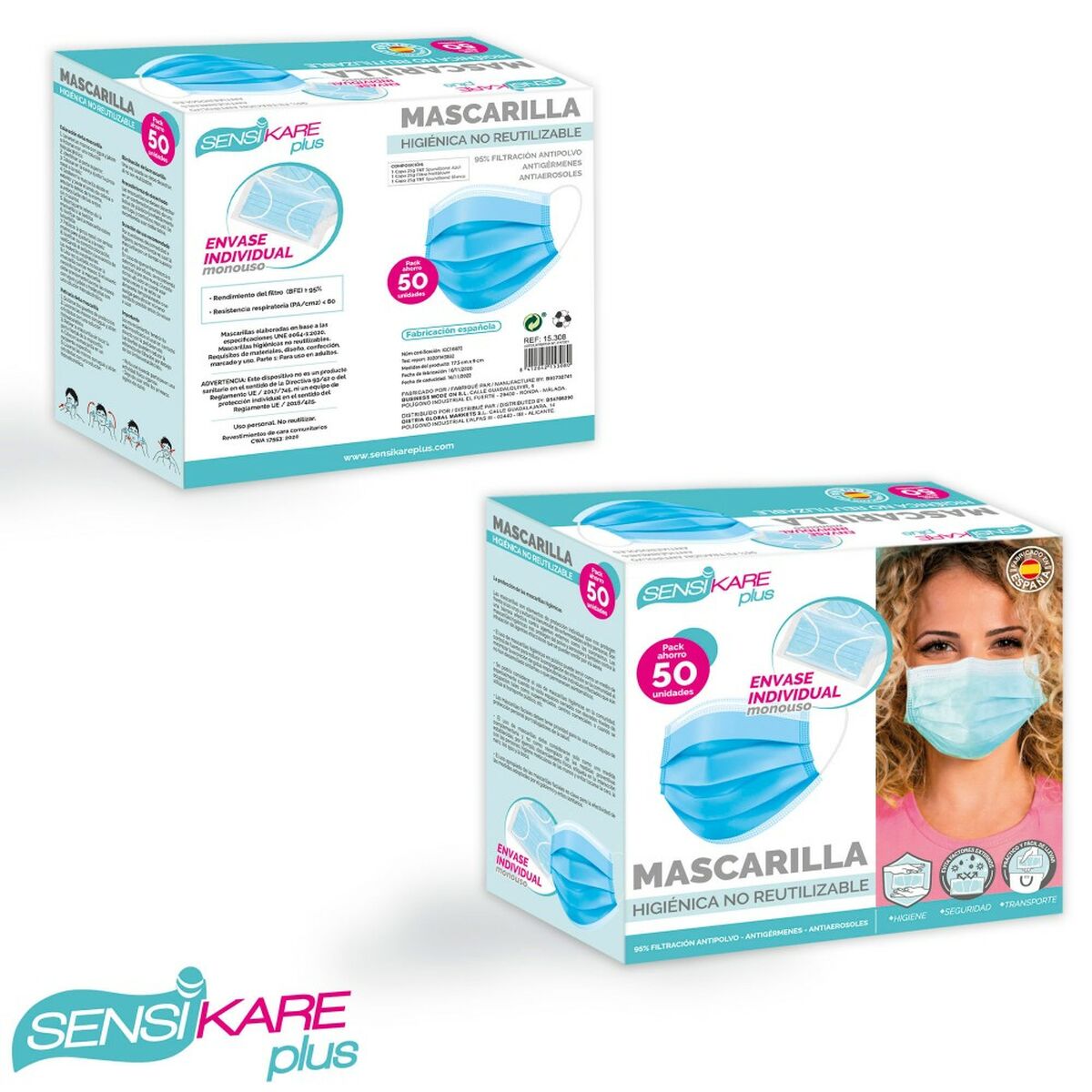 SensiKare Box aus Hygienisch masks