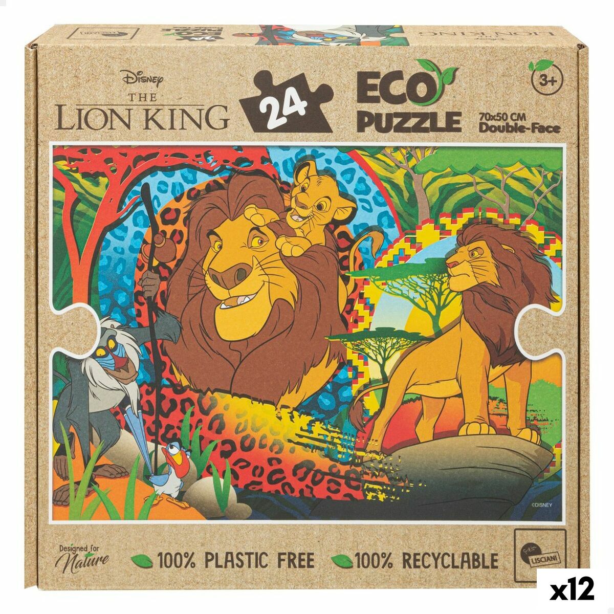 Kinder's Puzzle The Lion King Double-sided 24 Teile 70 x 1,5 x 50 cm (12 Stück) – Produktbild 1