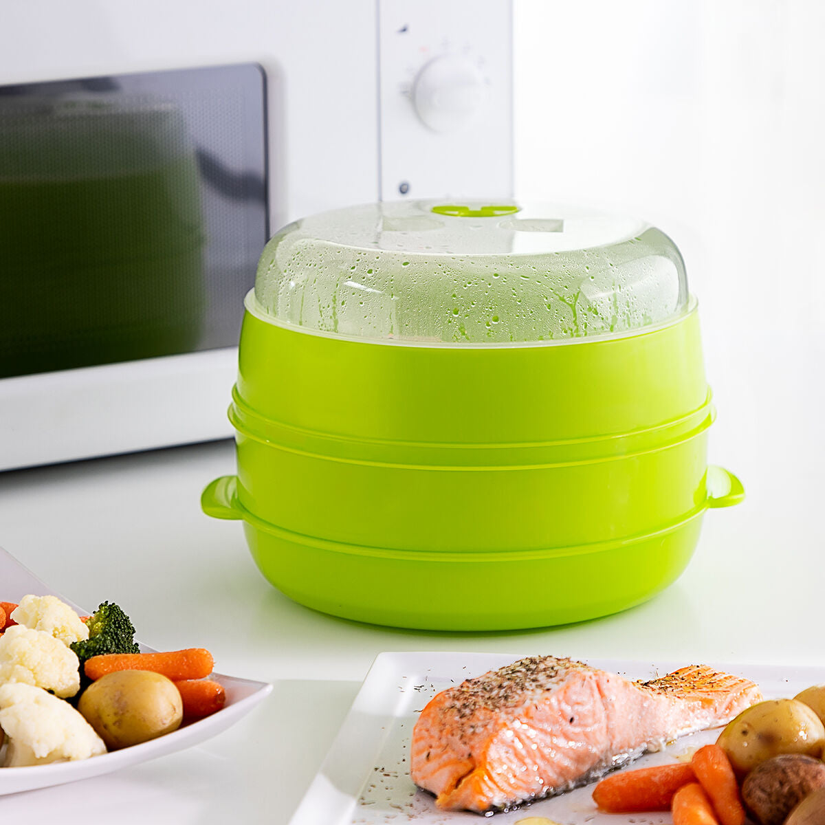 Microwave Double Steamer Codowave InnovaGoods – Produktbild 1