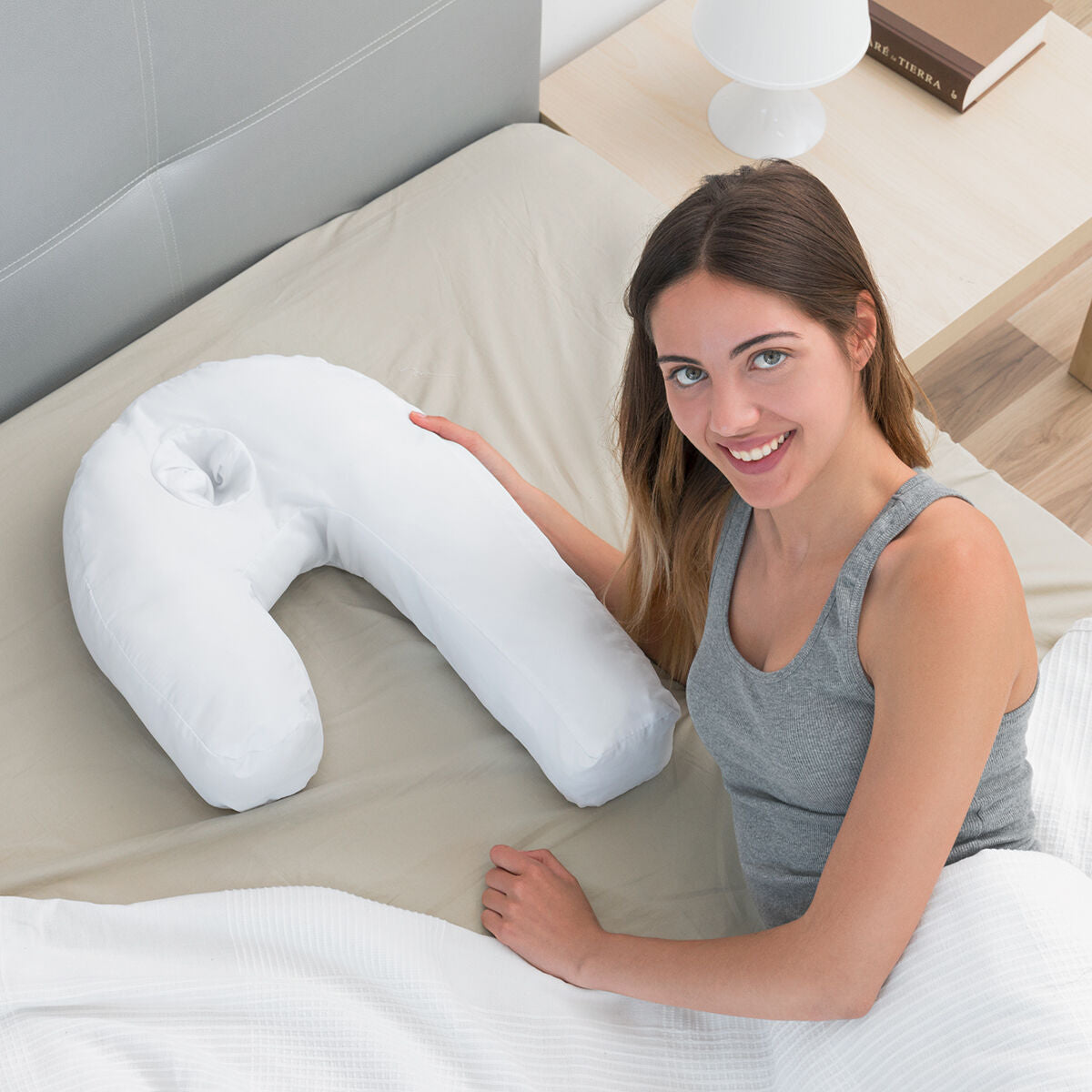 InnovaGoods Ergonomisches U-Kissen für Seitenschläfer Slupill