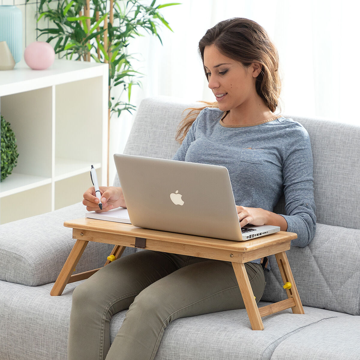 Bamboo Klappbar Side Table Lapwood InnovaGoods – Produktbild 3