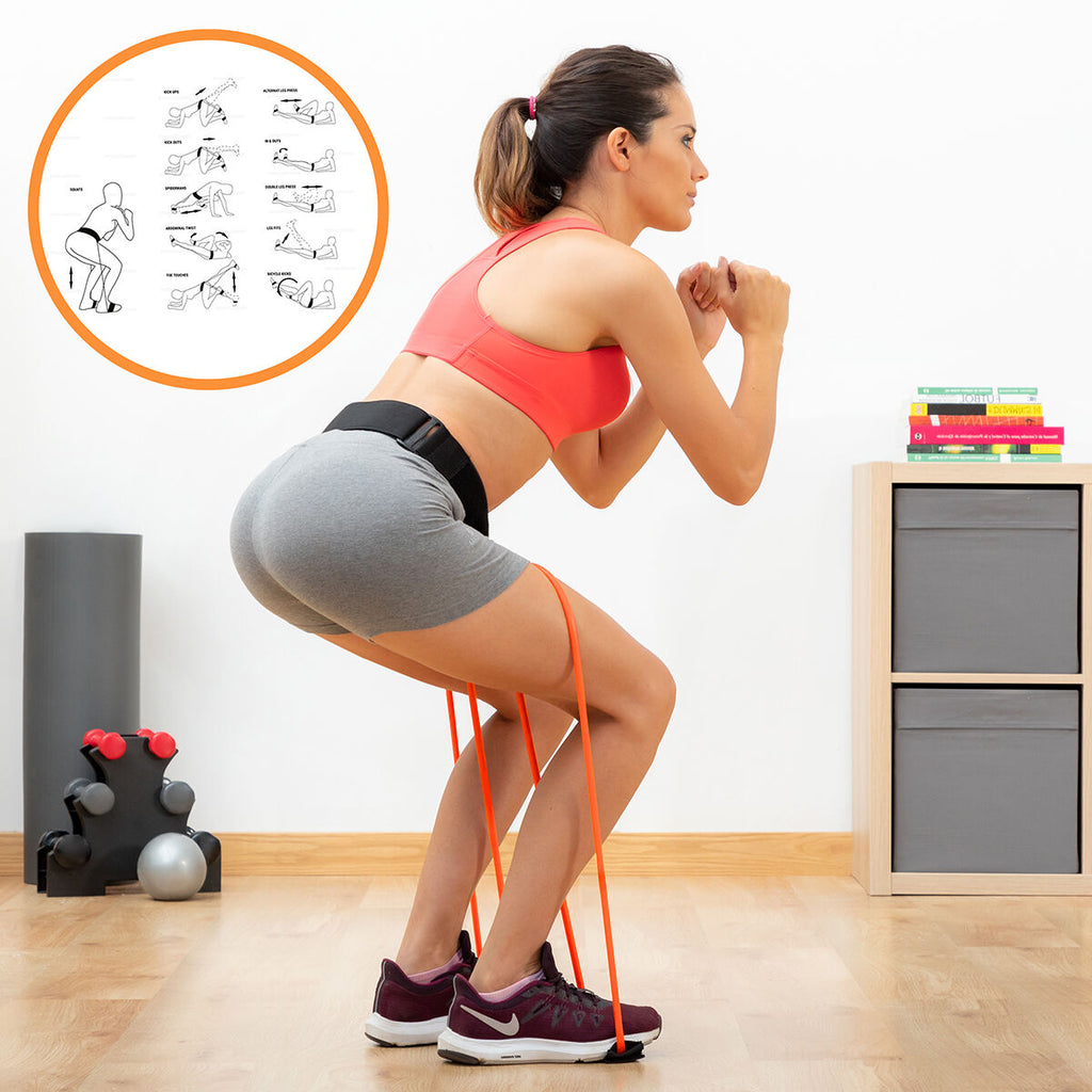 Belt mit Widerstandsbänder für Glutes & Trainingsanleitung Bootrainer InnovaGoods