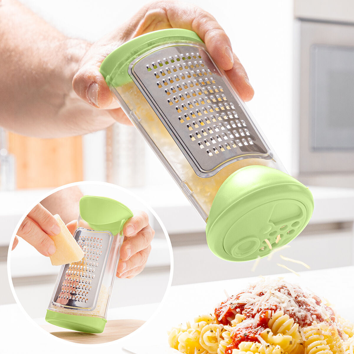 3-in-1 Grater with Container and Dispenser Cheezy InnovaGoods – Produktbild 1