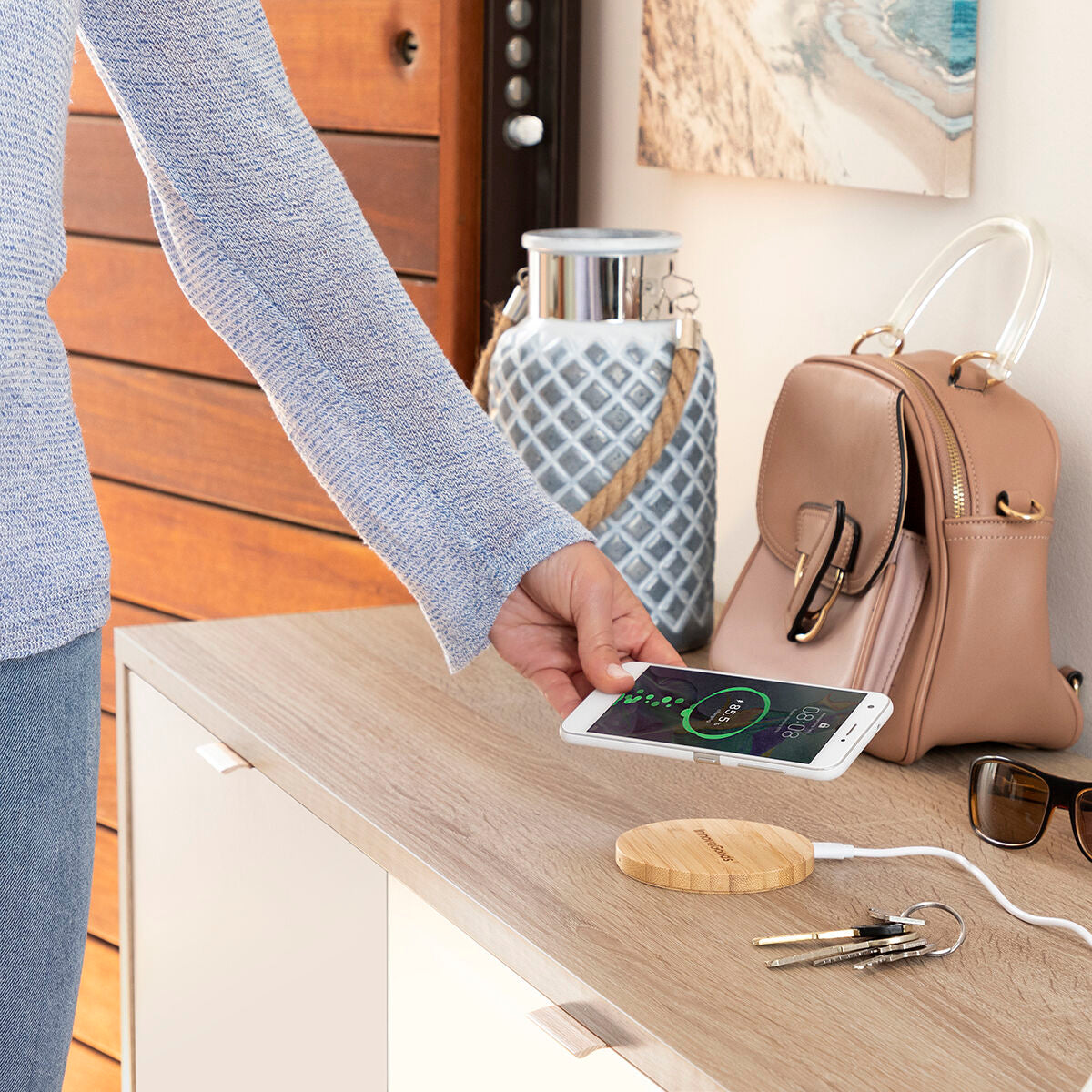 Bamboo Kabellos Charger Wirber InnovaGoods – Produktbild 5