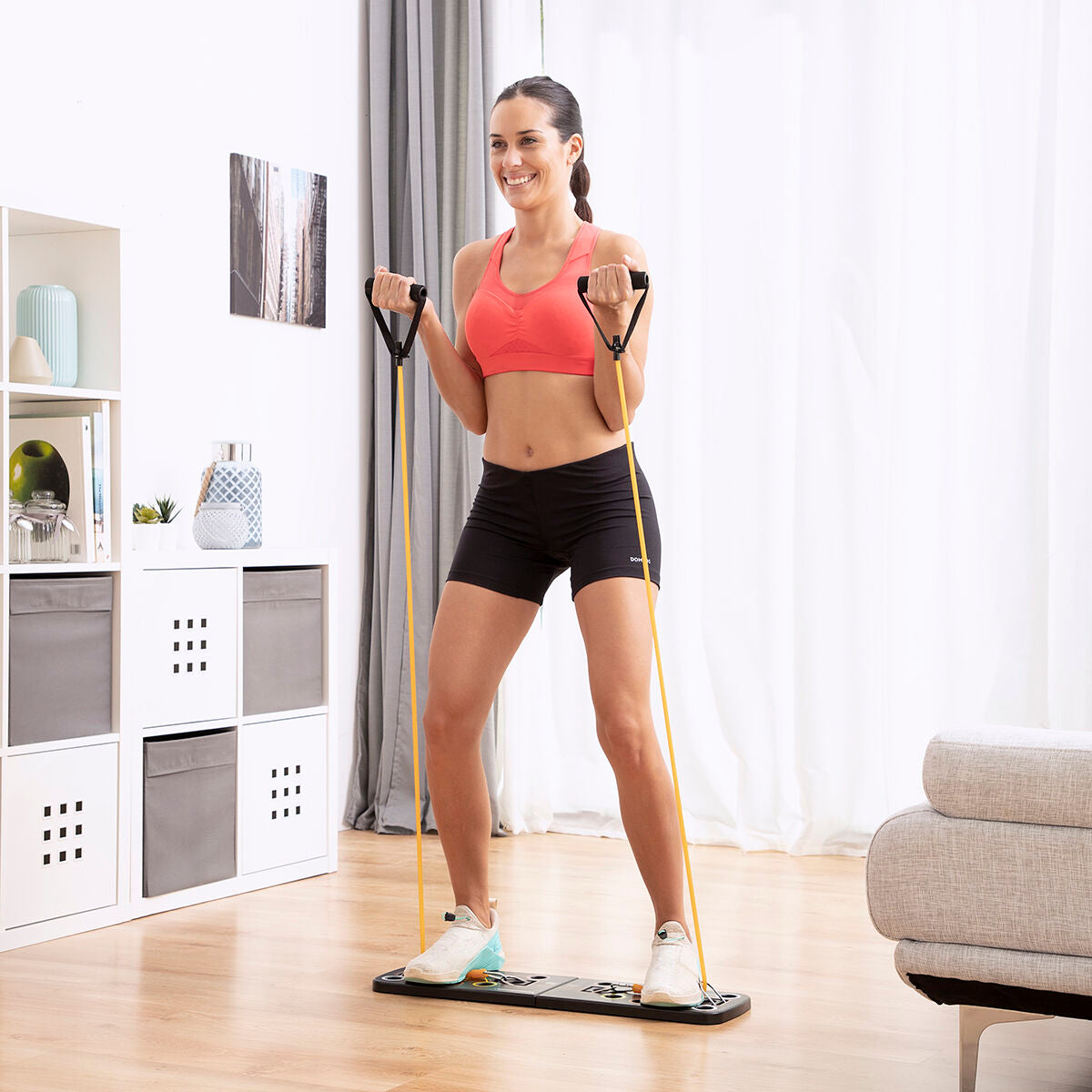 Push-Up Tafel mit Widerstandsbänder & Trainingsanleitung Pulsher InnovaGoods