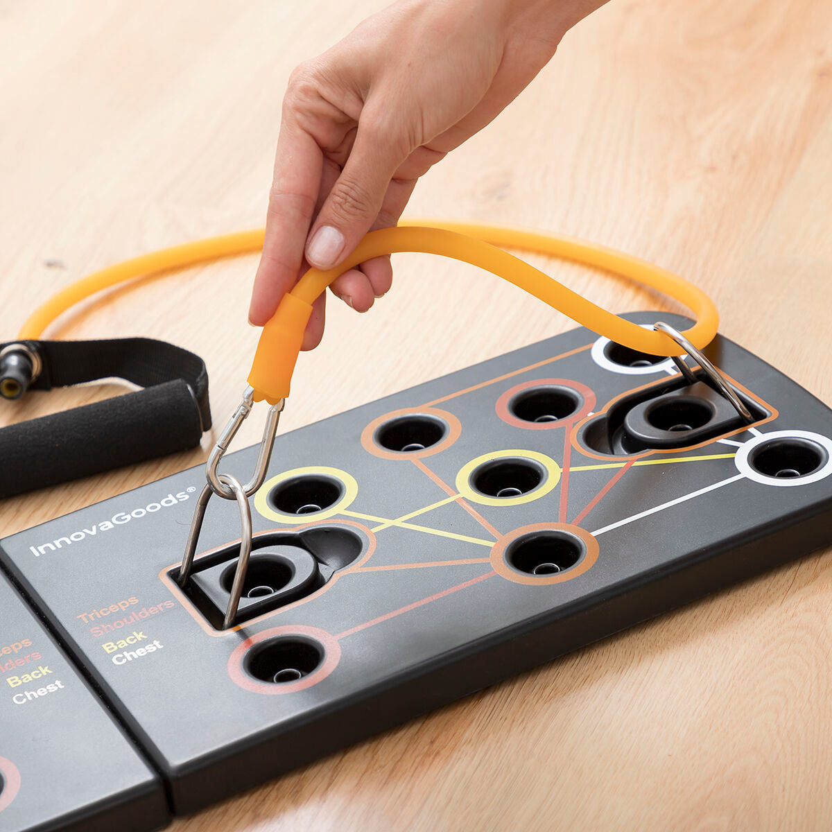 Push-Up Tafel mit Widerstandsbänder & Trainingsanleitung Pulsher InnovaGoods