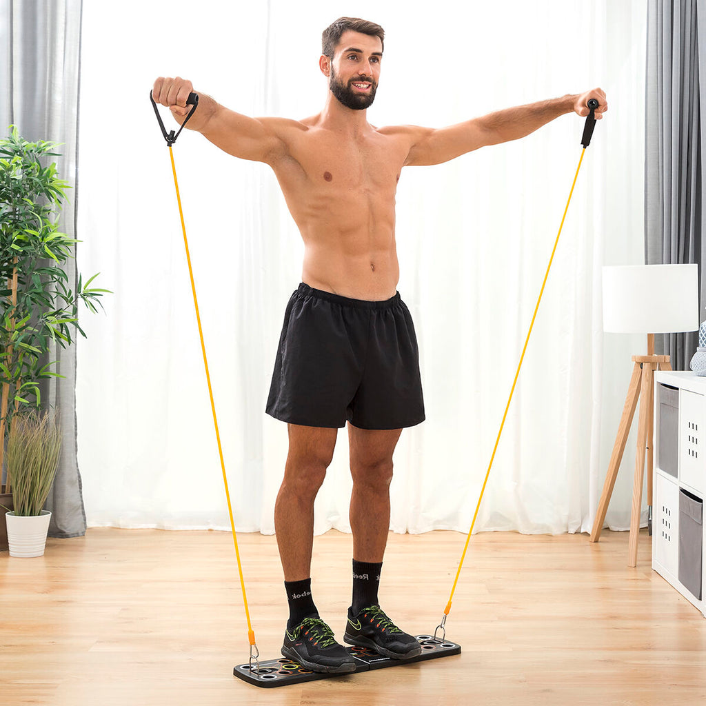 Push-Up Tafel mit Widerstandsbänder & Trainingsanleitung Pulsher InnovaGoods