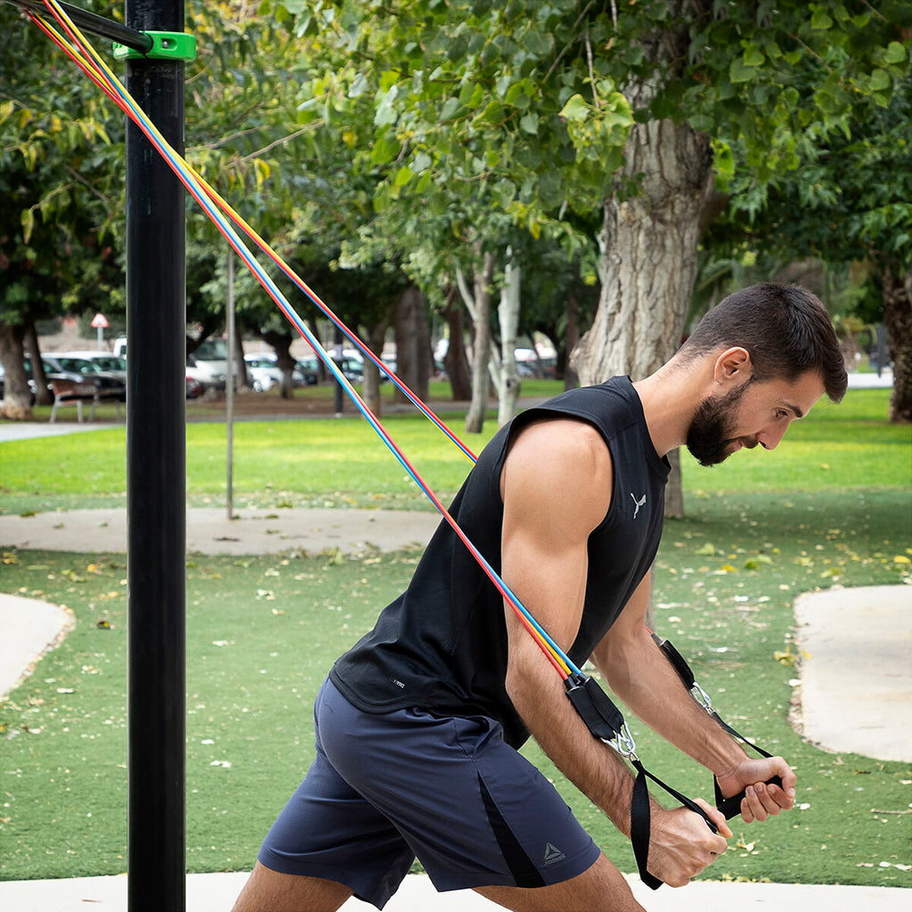 Set aus Widerstandsbänder mit Zubehör & Trainingsanleitung Rebainer InnovaGoods
