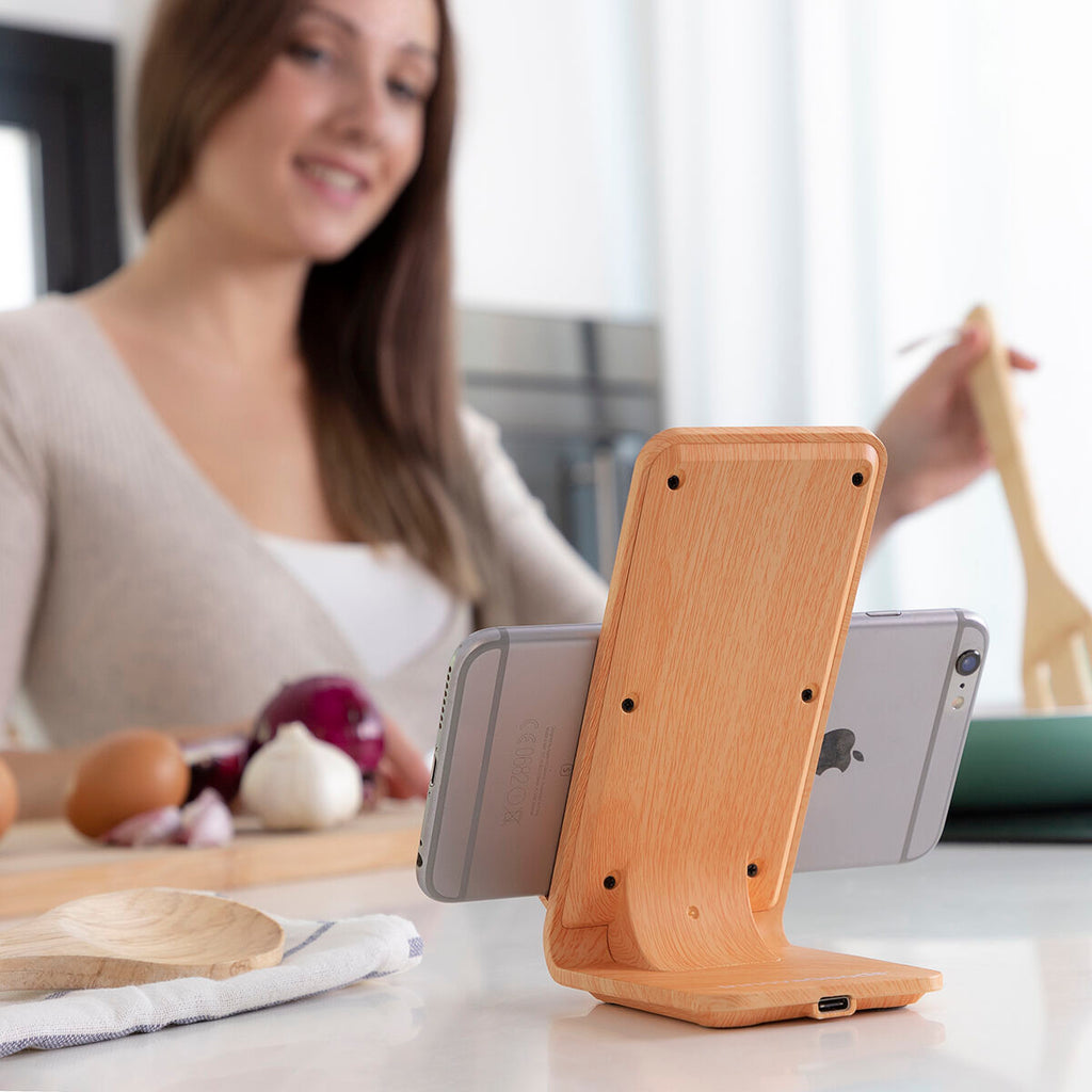 Holz Effect Kabellos Charger with Stand Qistan InnovaGoods – Produktbild 5