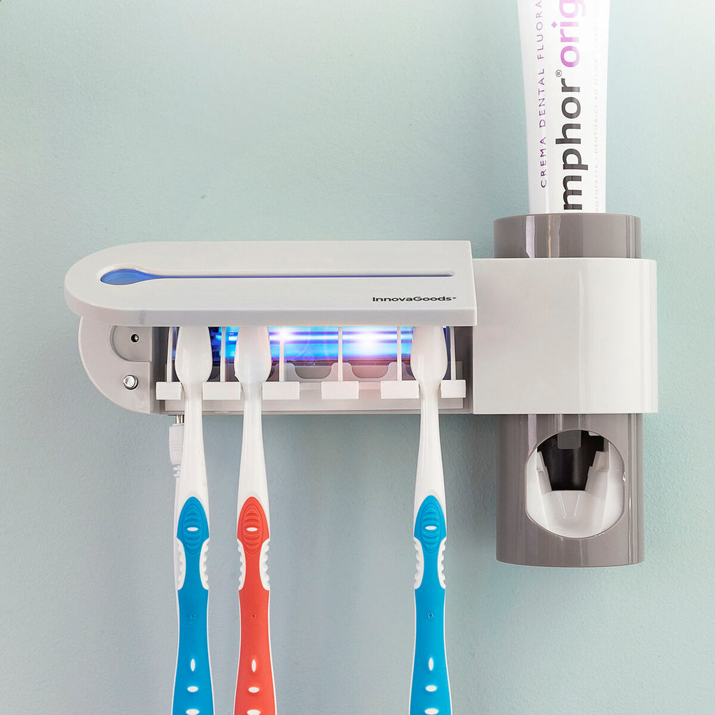 UV Toothbrush Steriliser with Stand and Toothpaste Dispenser Smiluv InnovaGoods – Produktbild 2
