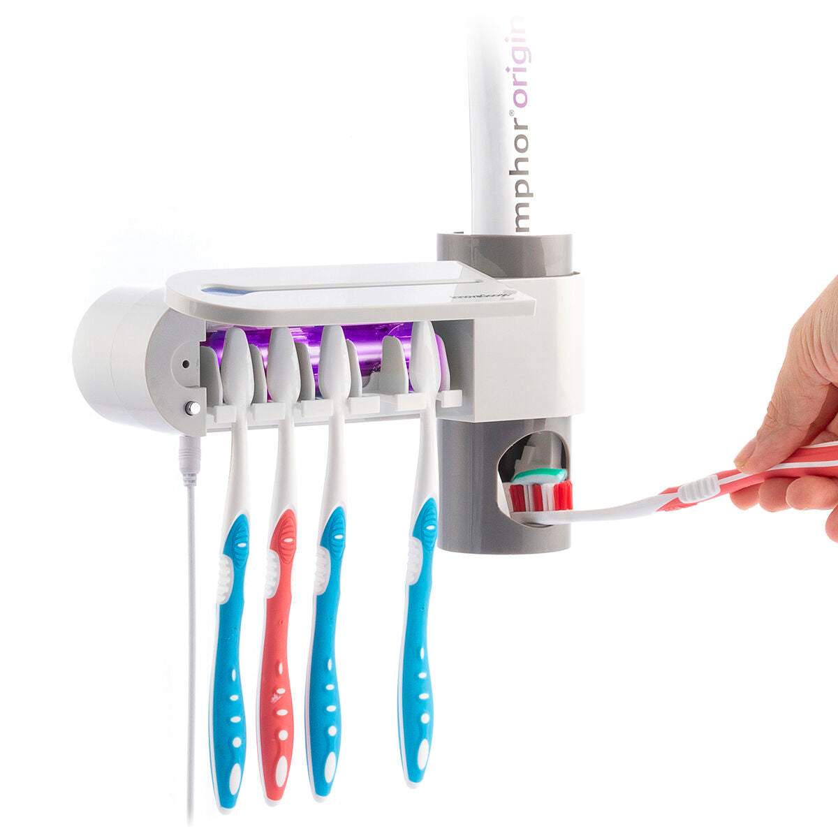 UV Toothbrush Steriliser with Stand and Toothpaste Dispenser Smiluv InnovaGoods – Produktbild 6