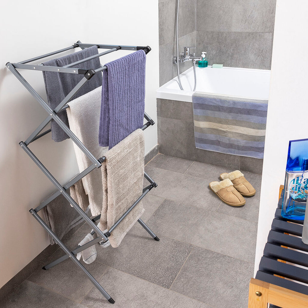 Klappbar und Extendable Metal Clothes Dryer mit 3 Levels Cloxy InnovaGoods 11 Bars