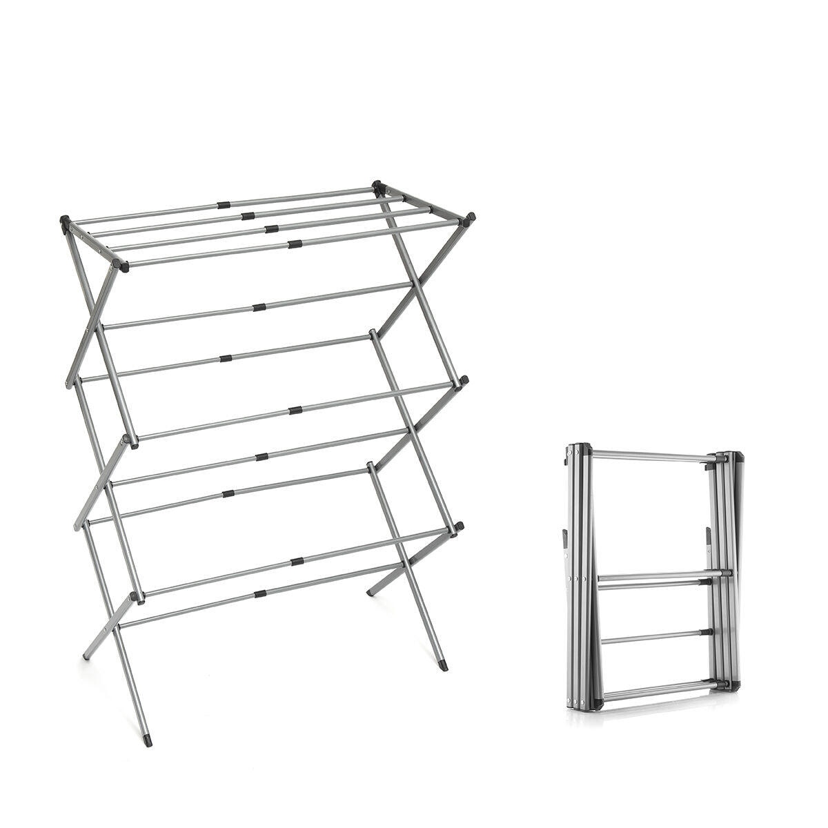 Klappbar und Extendable Metal Clothes Dryer mit 3 Levels Cloxy InnovaGoods 11 Bars