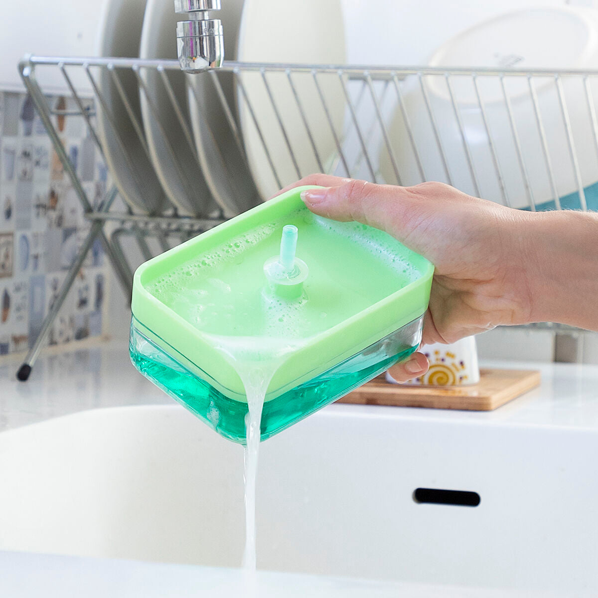 2-in-1 Seifenspender für the Küche Sink Pushoap InnovaGoods