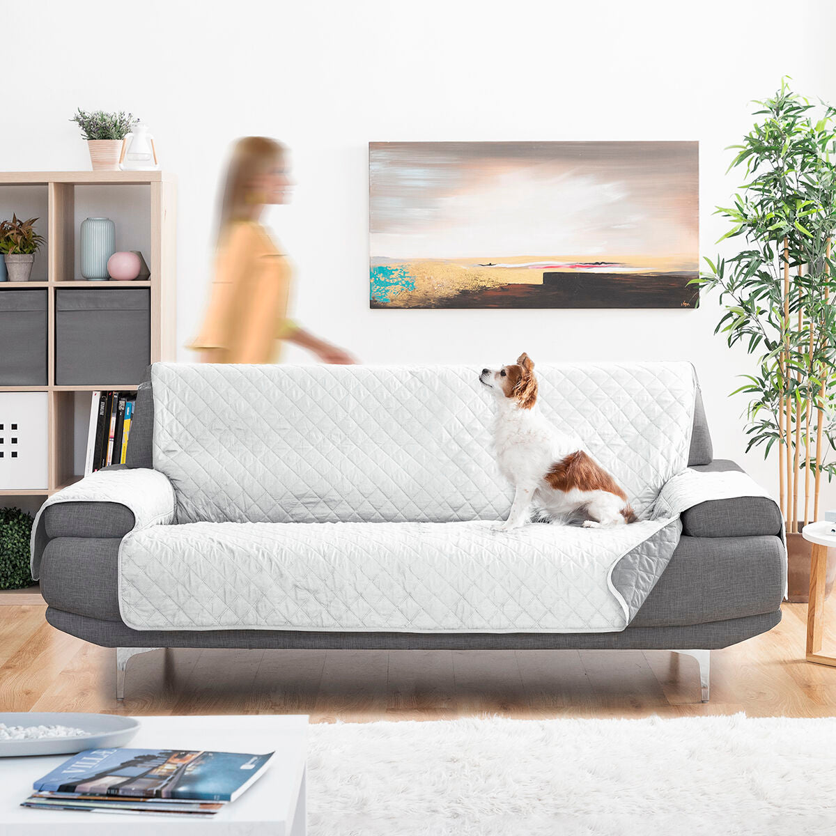 Reversible Protective Cover for 3 seater Sofa SoFree InnovaGoods – Produktbild 4