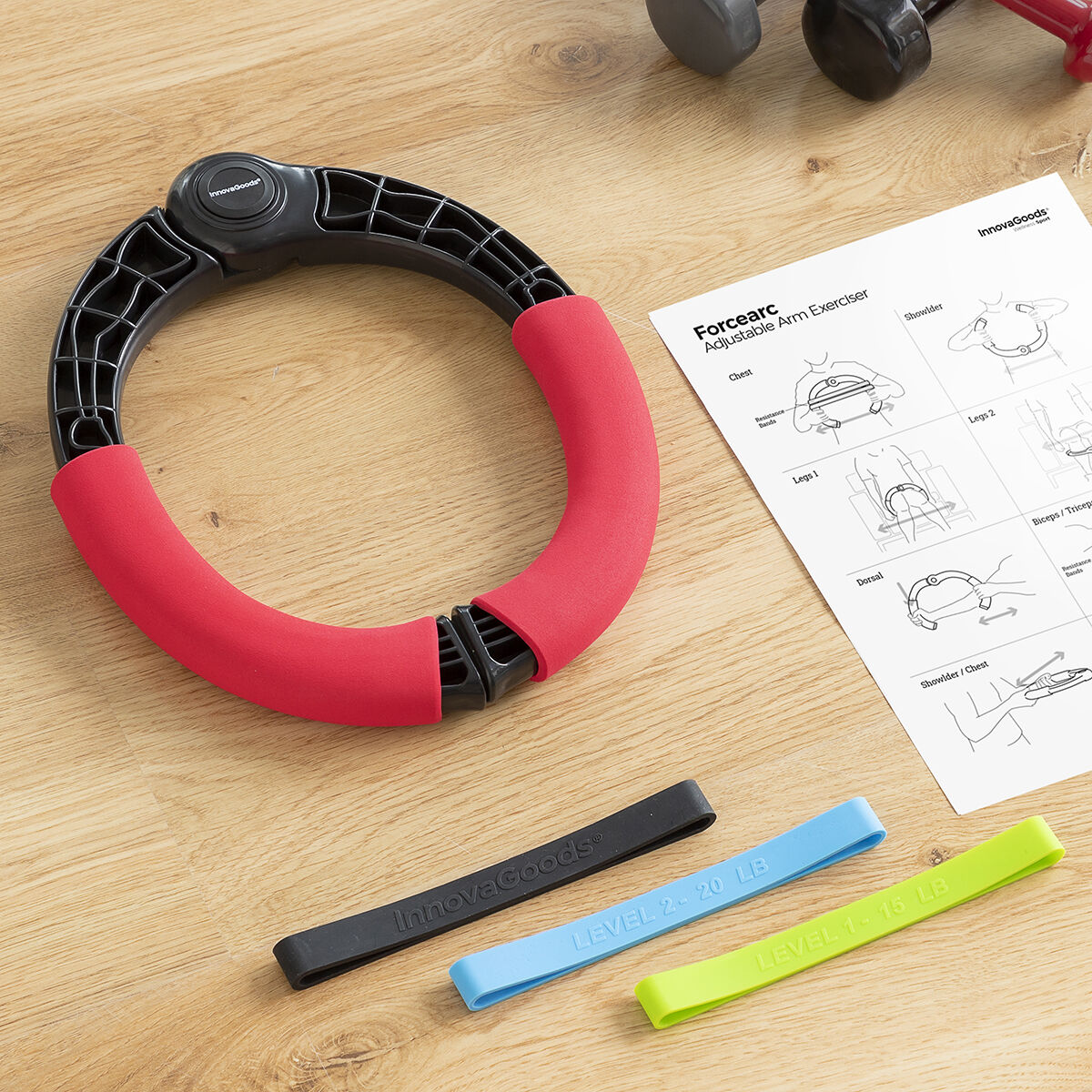 Verstellbar Arm Exerciser mit Resistance & Trainingsanleitung Forcearc InnovaGoods