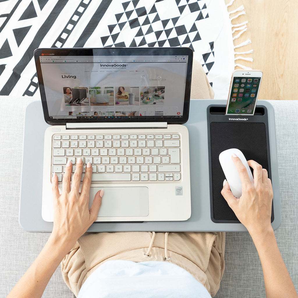 InnovaGoods Tragbar Notebook Desk mit XL Kissen Deskion