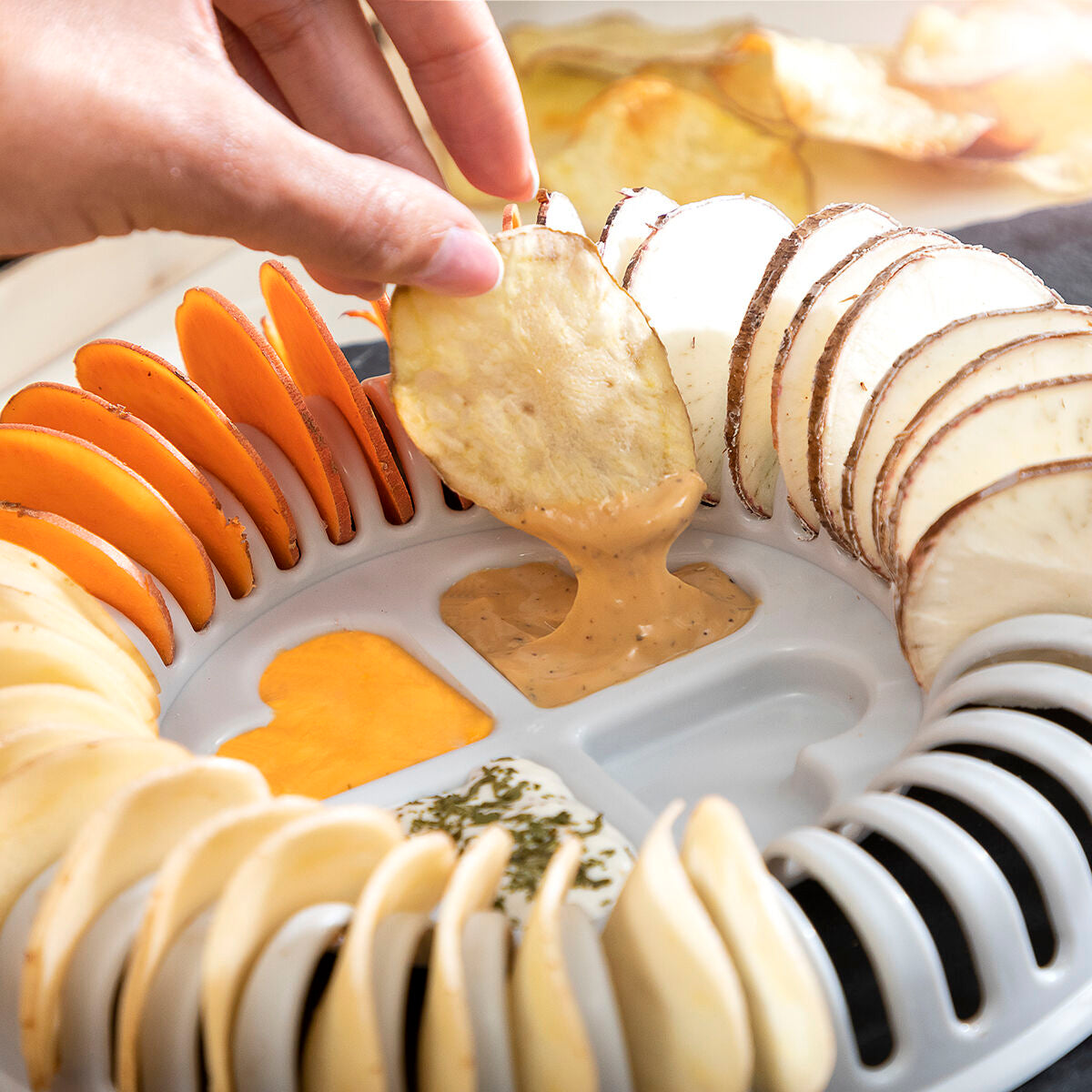Set for Making Crisps in the Microwave with Mandolin and Recipes Chipit InnovaGoods – Produktbild 4
