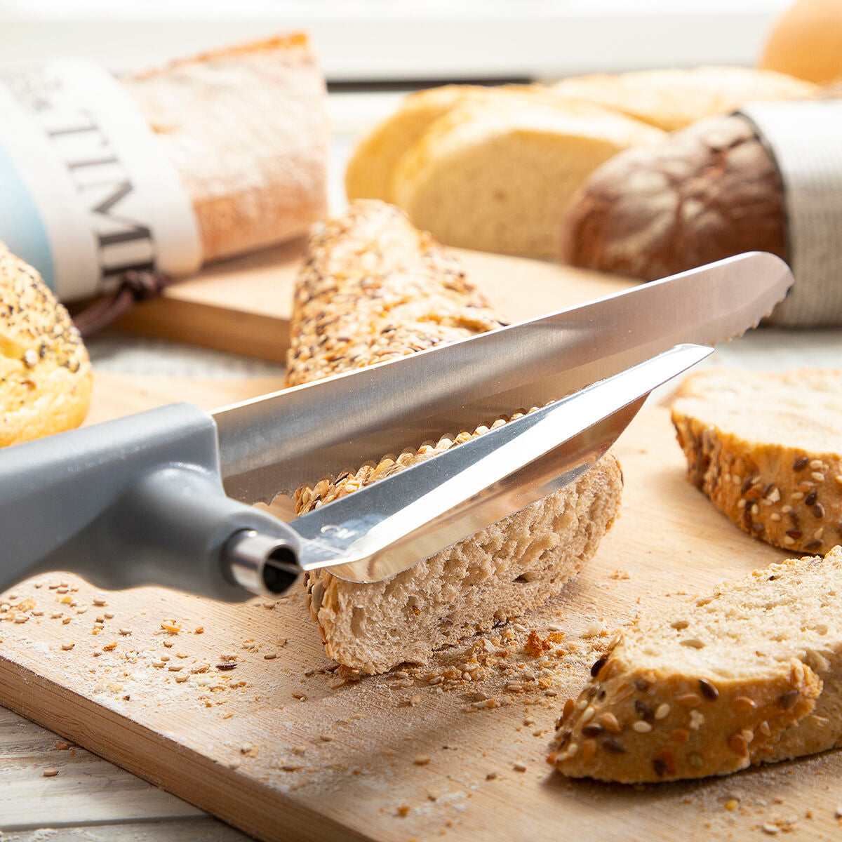 Bread Knife with Verstellbar Cutting Guide Kutway InnovaGoods – Produktbild 5