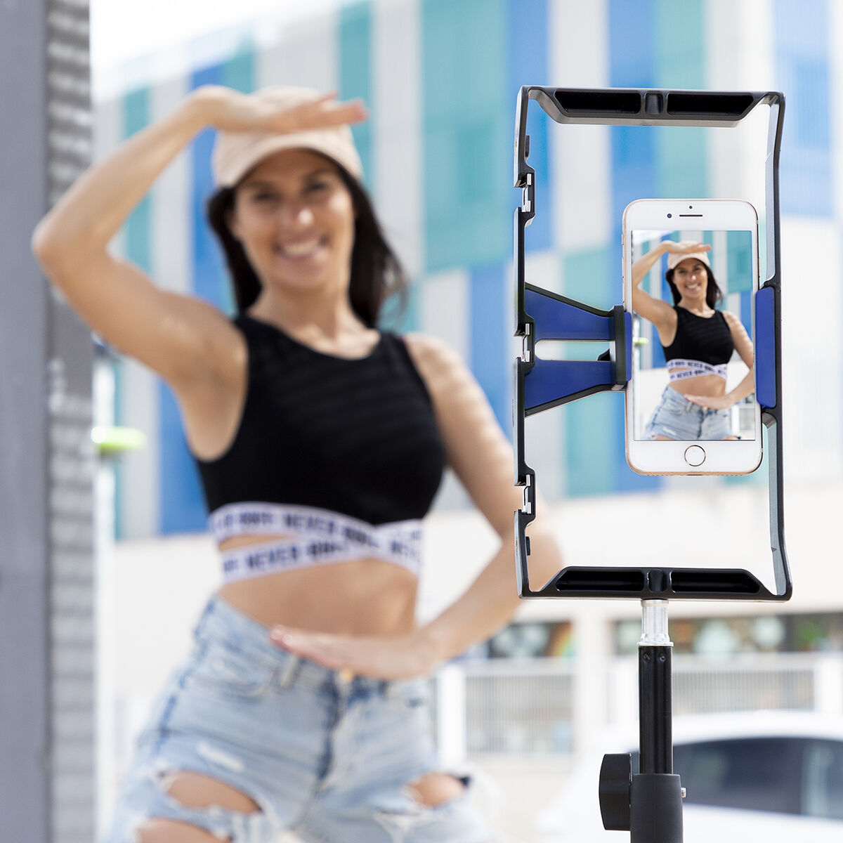 InnovaGoods Smartphone Halter mit Manual Stabiliser Stafect