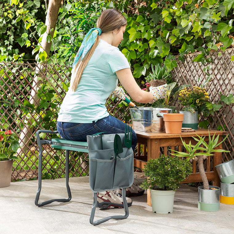 3-in-1 Klappbar Garden Seat with Bag for Tools Situl InnovaGoods – Produktbild 1