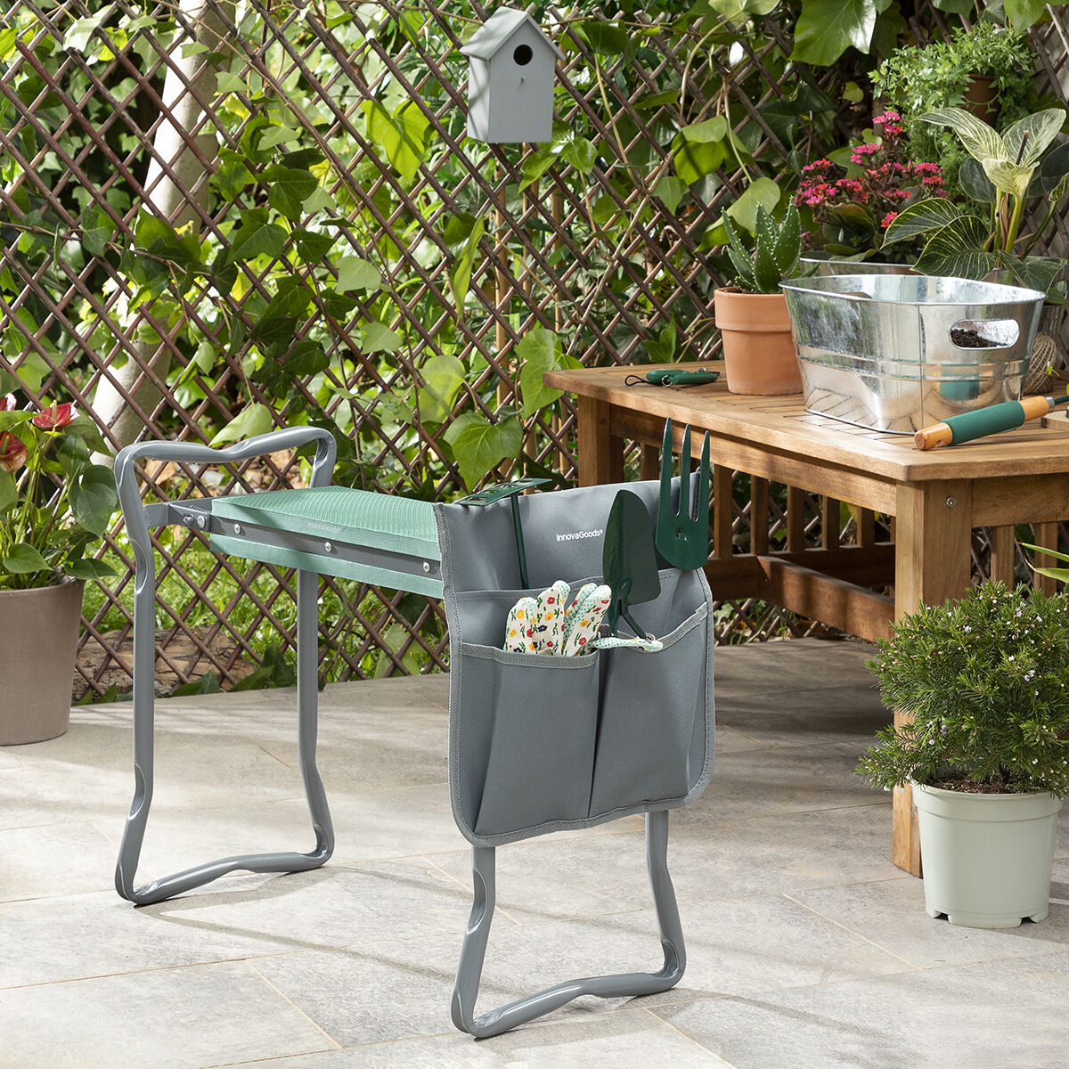 3-in-1 Klappbar Garten Seat mit Tasche für Tools Situl InnovaGoods