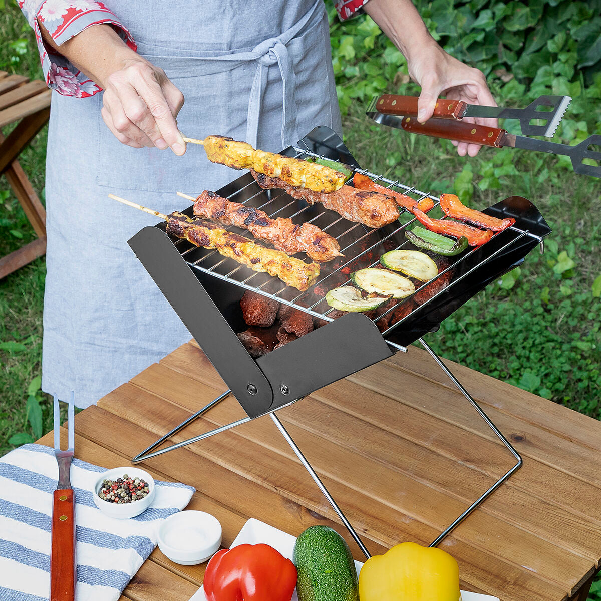 Mini Klappbar Tragbar Barbecue für Charcoal Foldecue InnovaGoods