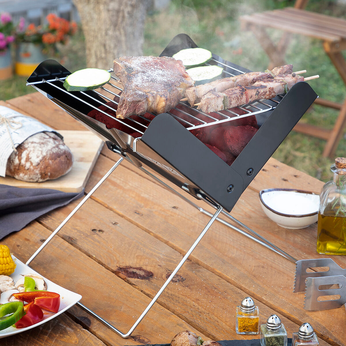 Mini Klappbar Tragbar Barbecue für Charcoal Foldecue InnovaGoods