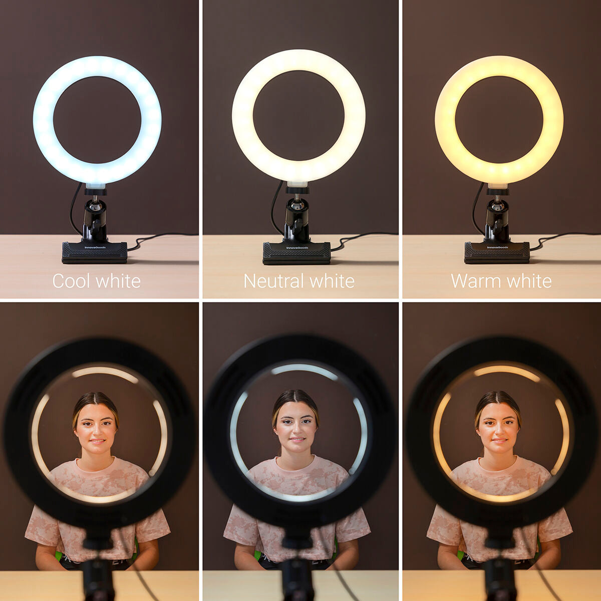 Selfie Ring Light with Clip Lumahoop InnovaGoods – Produktbild 6