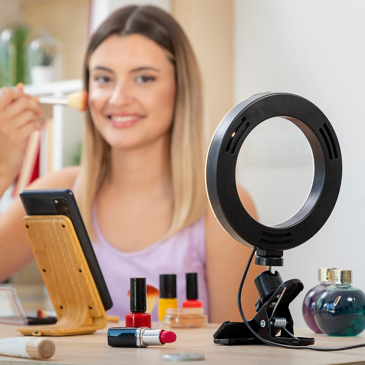 Selfie Ring Light with Clip Lumahoop InnovaGoods – Produktbild 7