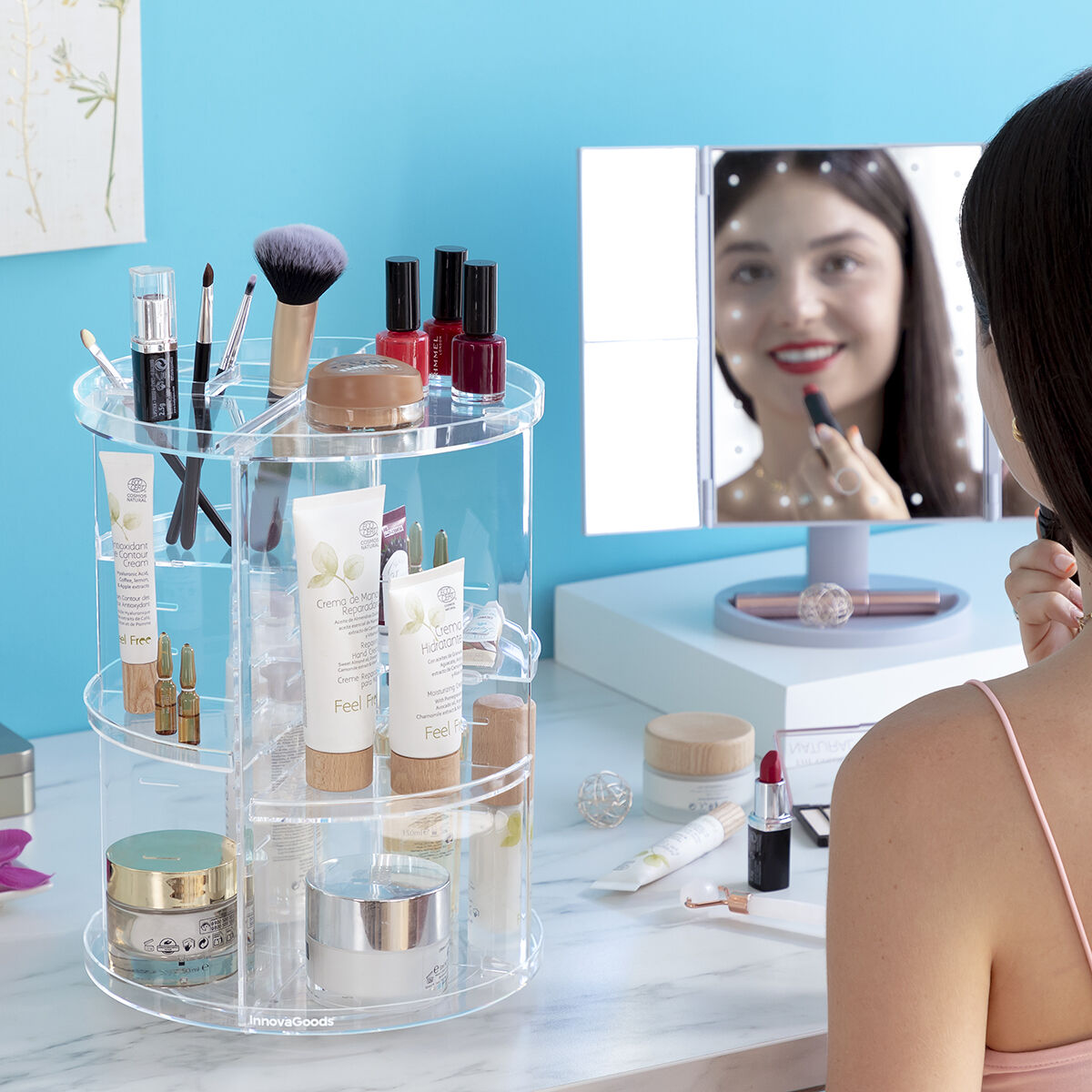 Rotating Make-up Organiser Rolkup InnovaGoods – Produktbild 1