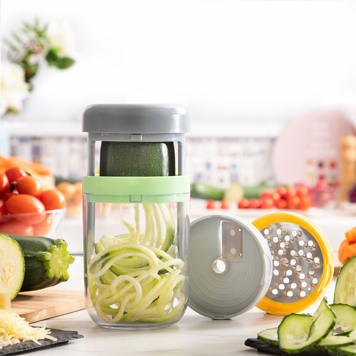 Vegetable Spiral Cutter und Grater mit Recipes Vigizer InnovaGoods