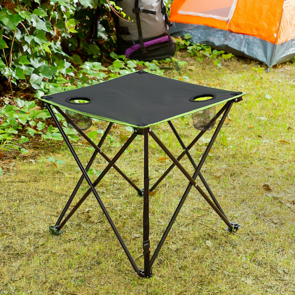 InnovaGoods Klappbar Textil Campingtisch mit Abdeckung Cafolby