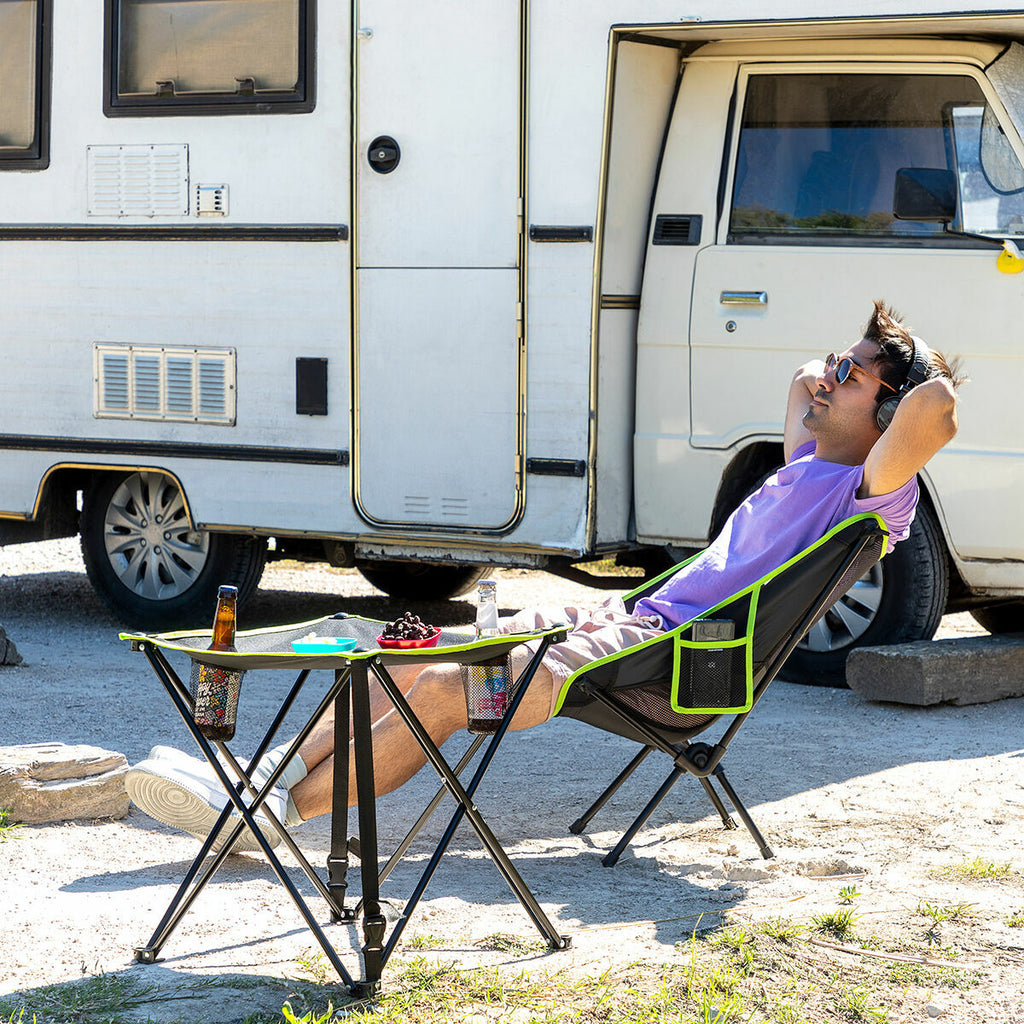 InnovaGoods Klappbar Textil Campingtisch mit Abdeckung Cafolby