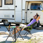 InnovaGoods Klappbar Textil Campingtisch mit Abdeckung Cafolby