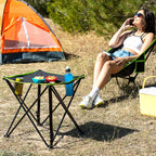 InnovaGoods Klappbar Textil Campingtisch mit Abdeckung Cafolby