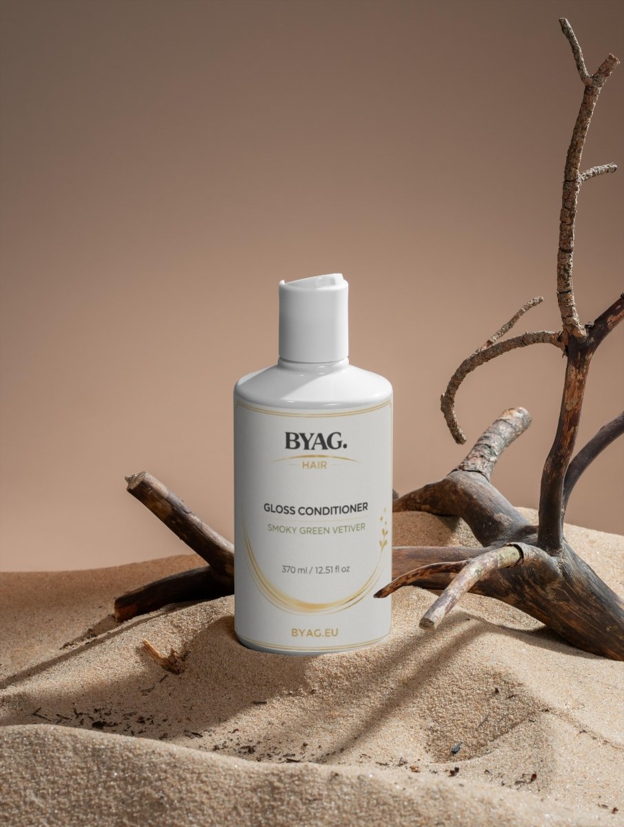 BYAG gloss hair conditioner smoky green vetiver
